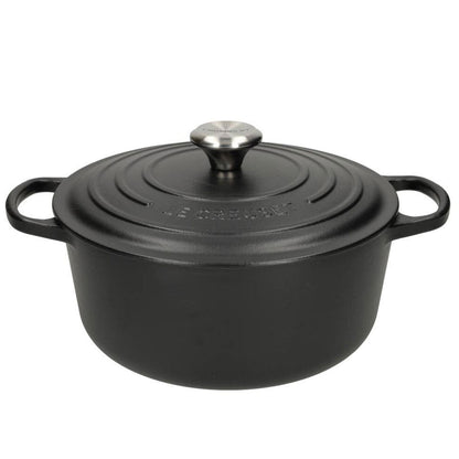 LeCreuset - Asar- / Cacerola Signature redonda Negro Mate 28cm 6,7l (interior negro)