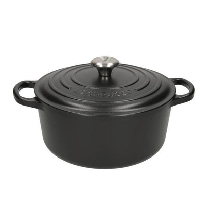 LeCreuset - Asar- / Cacerola Signature redonda Negro Mate 18cm 1,8l (interior negro)