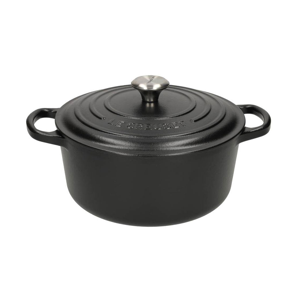 LeCreuset - Asar- / Cacerola Signature redonda Negro Mate 20cm 2,4l (interior negro)