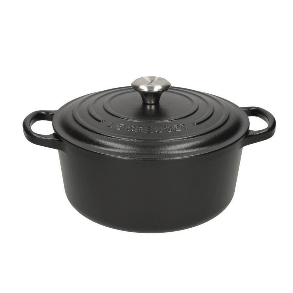 LeCreuset - Asar- / Cacerola Signature redonda Negro Mate 22cm 3,3l (interior negro)