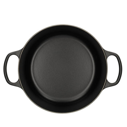 LeCreuset - Asar- / Cacerola Signature redonda Negro Mate 24cm 4,2l (interior negro)