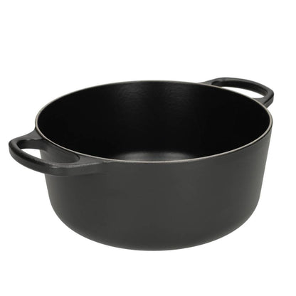 LeCreuset - Asar- / Cacerola Signature redonda Negro Mate 24cm 4,2l (interior negro)