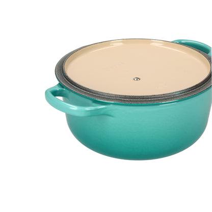 LeCreuset - Asar- / Cacerola Signature redonda Azul Caribe 20cm 2,4l