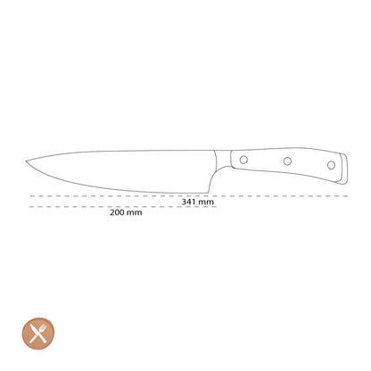 Wusthof - Cuchillo Chef Classic Ikon 20cm + bloque de cuchillos marrón de regalo