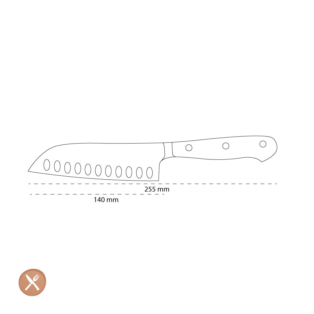 Wusthof - Cuchillo Santoku clásico con hoyuelos 14 cm