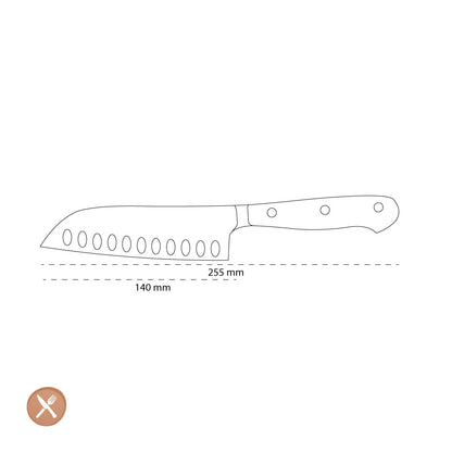 Wusthof - Cuchillo Santoku clásico con hoyuelos 14 cm