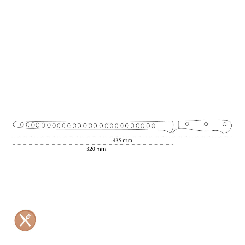 Wusthof - Cuchillo Salmón Clásico con agujeros 32 cm