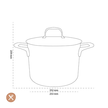 Demeyere - Atlantis 7 Casserole haute avec couvercle 24 cm