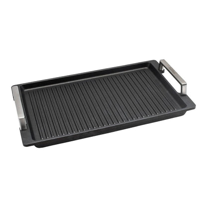 Eurolux Placa grill con asas de acero inoxidable 41 x 24 x 2,5 cm