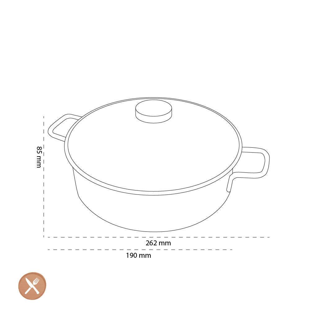 Demeyere - Apollo 7 Casserole basse 28 cm avec couvercle en verre