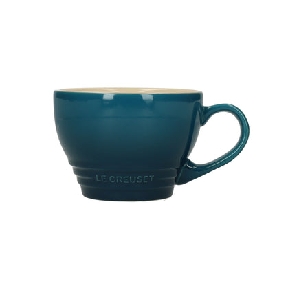 LeCreuset - Taza grande para capuchino, color verde azulado intenso, 0,4 l