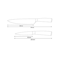 Shinrai Knives - Juego de 2 cuchillos de acero inoxidable martillado - Cuchillo de chef + cuchillo para pelar