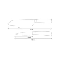 Shinrai Knives - Juego de 2 cuchillos de acero inoxidable martillado: Santoku y cuchillo para pelar