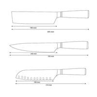 Shinrai Knives - Ensemble de couteaux 3 pièces Micarta Jewels - Couteau de chef + Nakiri + Santoku