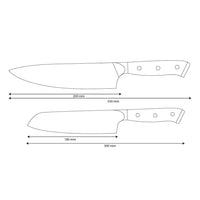 Shinrai Knives - Ensemble de 2 couteaux Damas Eclipse - Couteau de chef + Couteau Santoku