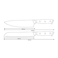 Shinrai Knives - Juego de 2 cuchillos de Damasco Eclipse: cuchillo de chef y cuchillo de pan