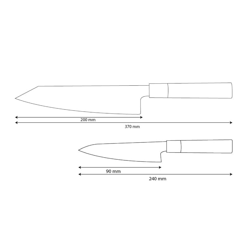Cuchillos Shinrai - Juego de cuchillos Damasco Takumi Kaza de 2 piezas - Kiritsuke + cuchillo pelador