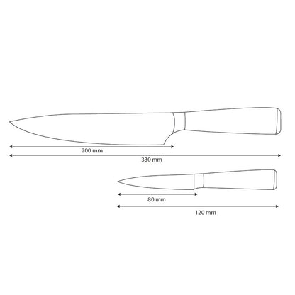 Cuchillos Shinrai - Juego de 2 cuchillos de ónix epoxi con estampado de Damasco: cuchillo de chef y cuchillo para pelar