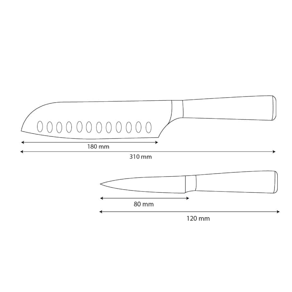 Cuchillos Shinrai - Juego de 2 cuchillos de ónix epoxi con estampado de Damasco: Santoku y cuchillo para pelar