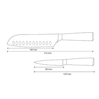 Cuchillos Shinrai - Juego de 2 cuchillos de ónix epoxi con estampado de Damasco: Santoku y cuchillo para pelar