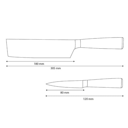 Cuchillos Shinrai - Juego de 2 cuchillos de ónix epoxi con estampado de Damasco: nakiri y cuchillo para pelar