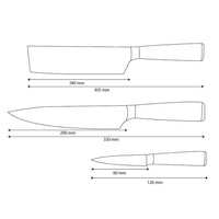 Shinrai Knives - Juego de 3 cuchillos de ónix epoxi con estampado de Damasco: cuchillo de chef, nakiri y cuchillo para pelar
