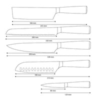 Shinrai Knives - Juego de 5 cuchillos de ónix epoxi con estampado de Damasco: cuchillo de chef, cuchillo de pan, nakiri, santoku y cuchillo para pelar