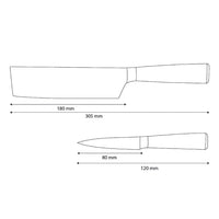 Cuchillos Shinrai - Juego de 2 cuchillos de zafiro epoxi con estampado de Damasco (nakiri + cuchillo para pelar)