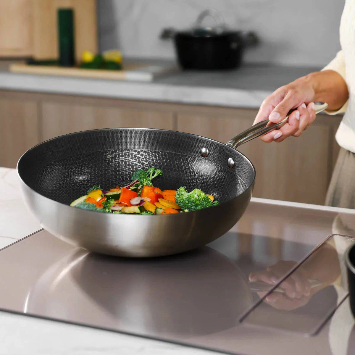 Cook & Pan - Sartén Wok Miel 30 cm