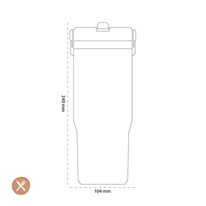 stanley - Vaso con pajita abatible IceFlow™ de 0,89 l de carbón