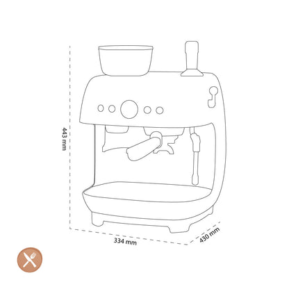 smeg - Máquina de café expreso | Negro | Década de 1950 | Cafetera espresso manual