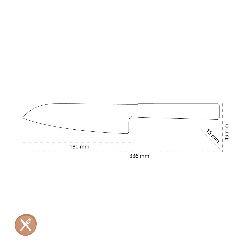 Shinrai Japón - Cuchillo Santoku Kurayami Damasco 18 cm