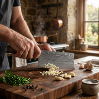 Shinrai Japan - Cuchillo Chef Chino Estampado Damasco 18 cm