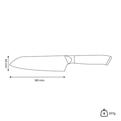 Cuchillo Santoku Damasco Joyas Nácar 18 cm