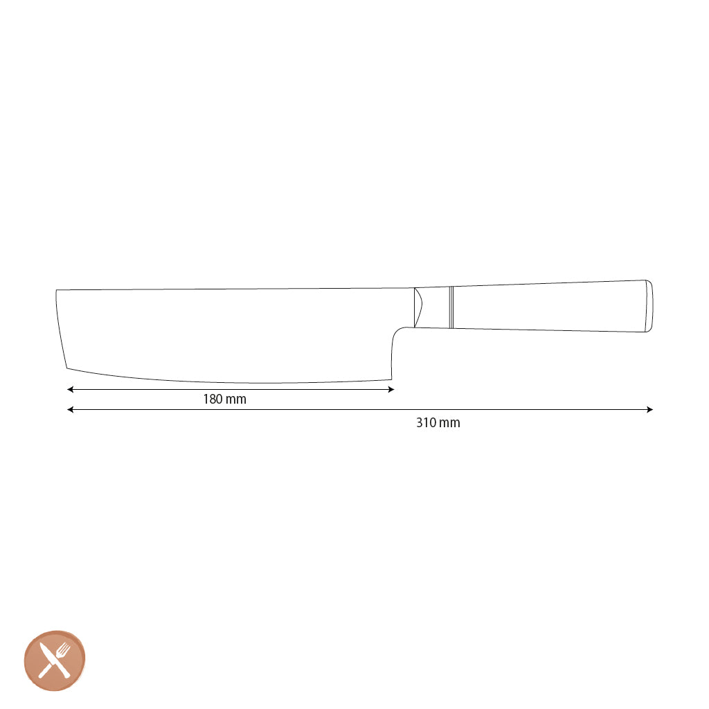 Shinrai Japon - Couteau Epoxy Onyx Damas Nakiri 18 cm
