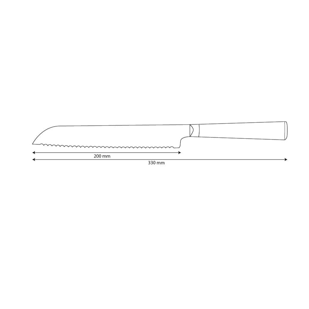 Shinrai Japan - Cuchillo para pan BR Damasco martillado 20 cm