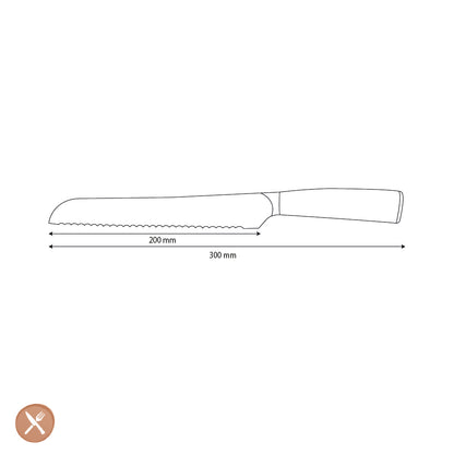 Acier inoxydable martelé - Couteau à pain 20 cm