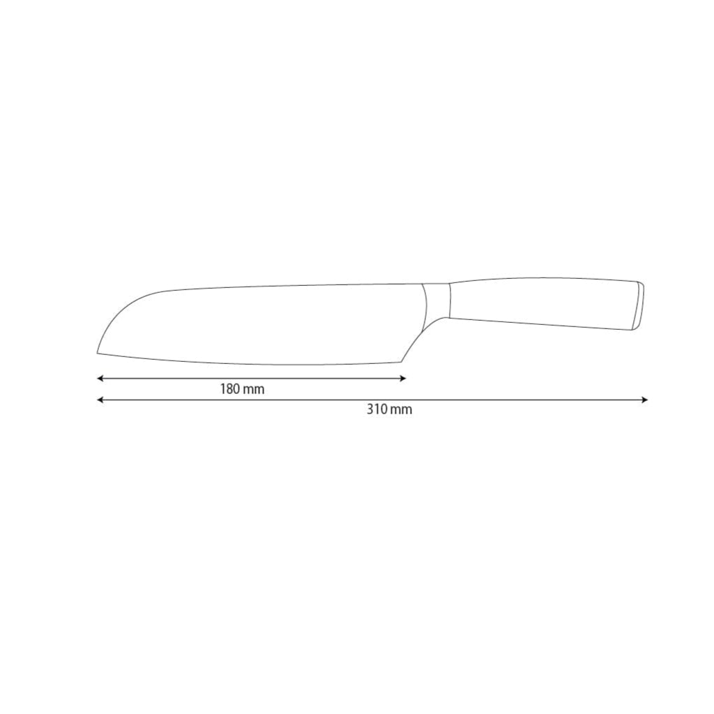 Santoku en acier inoxydable martelé 18 cm