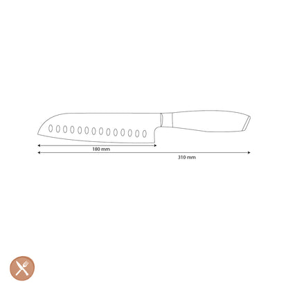 Shinrai Japón - Santoku de madera Damasco Pakka 18 cm