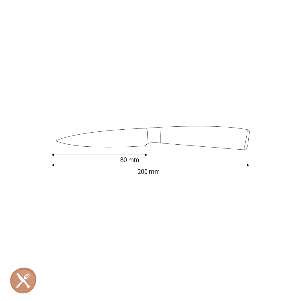 Cuchillo pelador martillado de acero inoxidable 8 cm