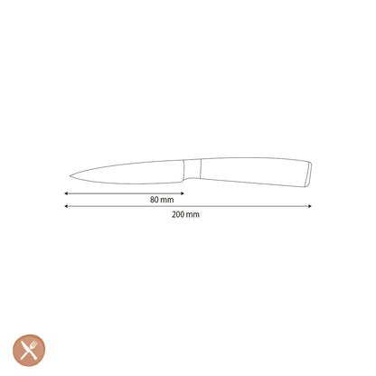 Cuchillo pelador martillado de acero inoxidable 8 cm