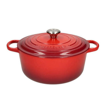 LeCreuset - Asar- / Cacerola Signature redonda Rojo cereza 20cm 2,4l