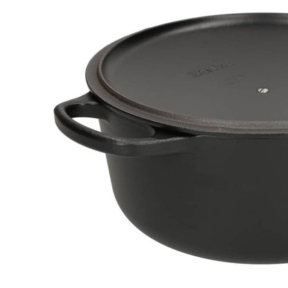 LeCreuset - Asar- / Cacerola Signature redonda Negro Mate 24cm 4,2l (interior negro)