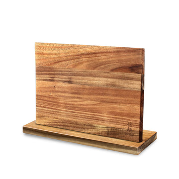 Shinrai Japón - Bloque magnético para cuchillos de doble cara - Madera de acacia
