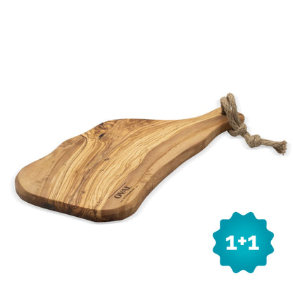 OVAL - Tabla de servir de pura madera de olivo Rustique 40-45 cm