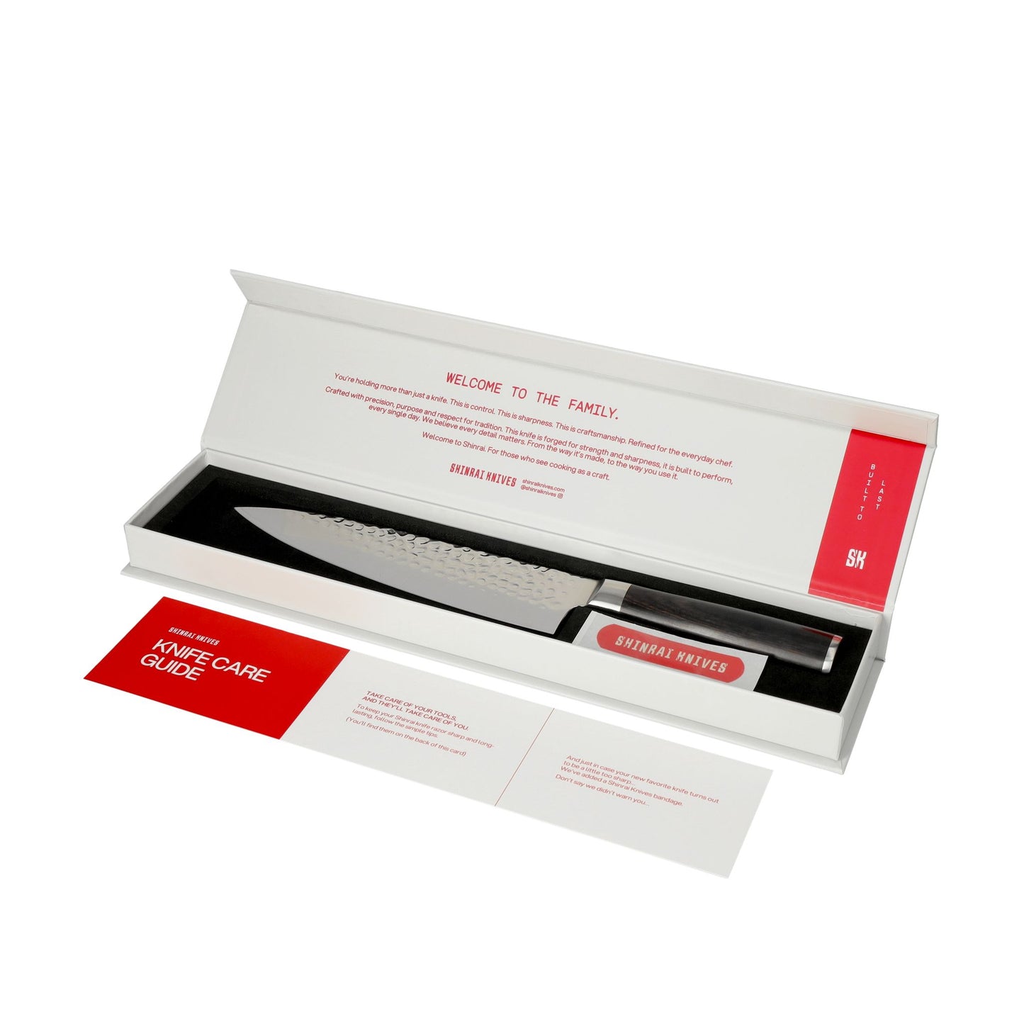 Shinrai Japan - Juego de cuchillos BR de damasco martillado de 5 piezas