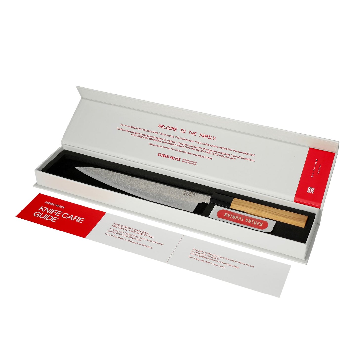 Couteaux Shinrai - Ensemble de couteaux Damas 3 pièces Takumi Kaza - Couteau de chef + Nakiri + Couteau d&#39;office