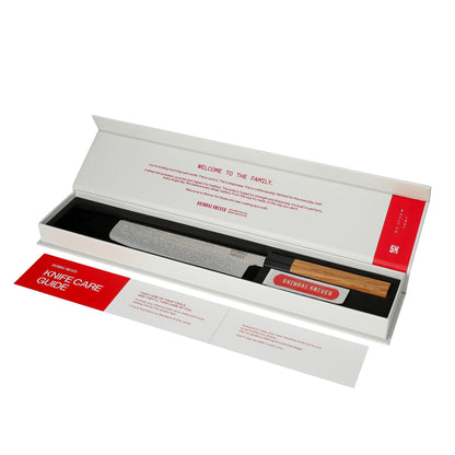 Couteaux Shinrai - Ensemble de couteaux Damas 3 pièces Takumi Kaza - Couteau de chef + Nakiri + Couteau d&#39;office