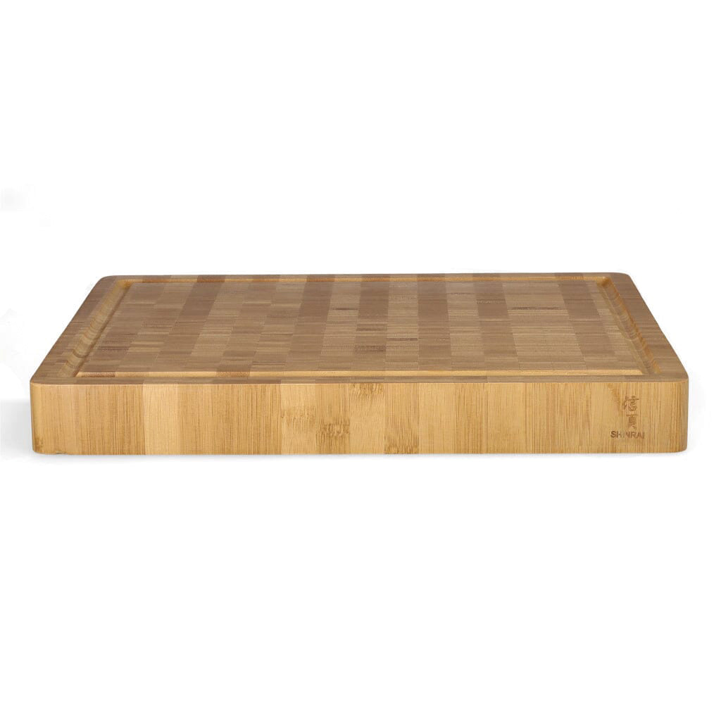 Shinrai Japan - Tabla de cortar de lujo de madera maciza de bambú - 40 x 30 x 4,5 cm
