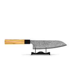 Shinrai Japón - Cuchillo Santoku Takumi Kaza Damasco 18 cm